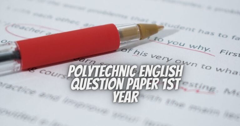 Polytechnic English Question Paper 1st year