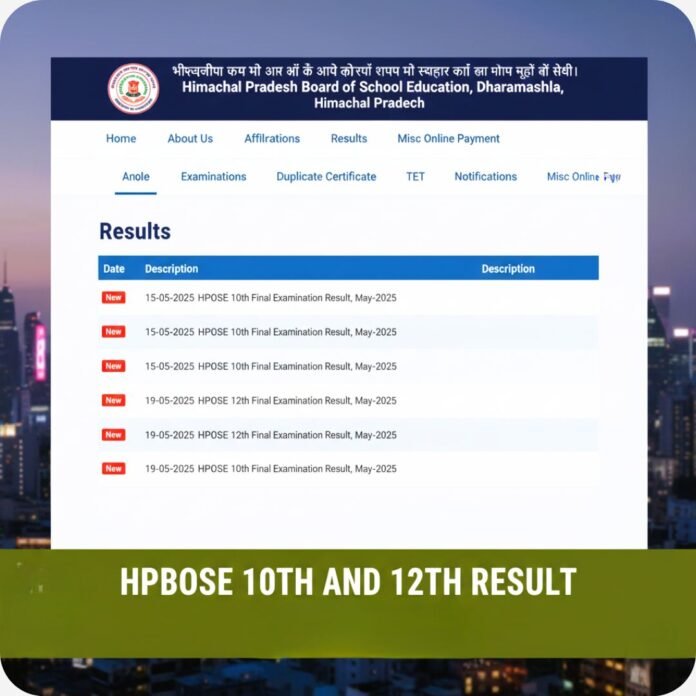 HPBOSE 10th result 2025 HPBOSE 10th result 2025